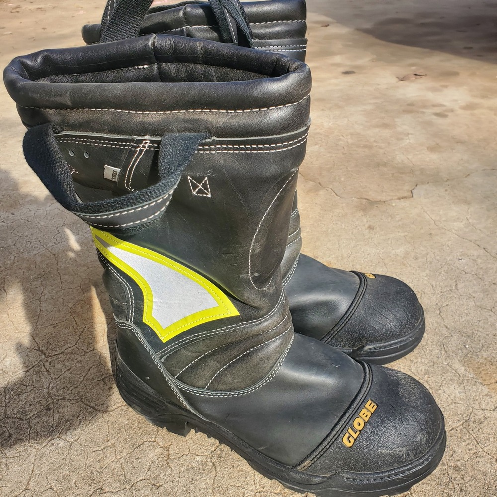 Globe Shadow Structural Fire Boots Black Leather Crosstech Vibram‎ Mens 11.5 M